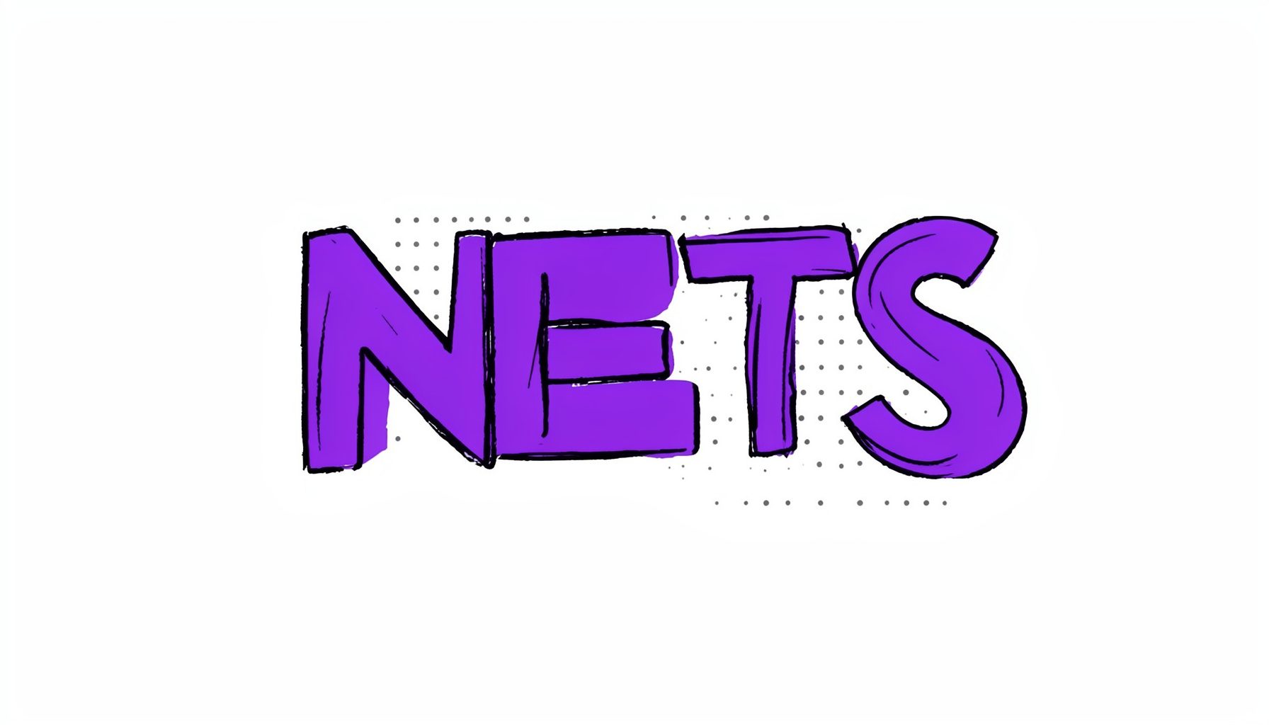 NETS Logo – dunkler Hintergrund mit dezentem Punktmuster